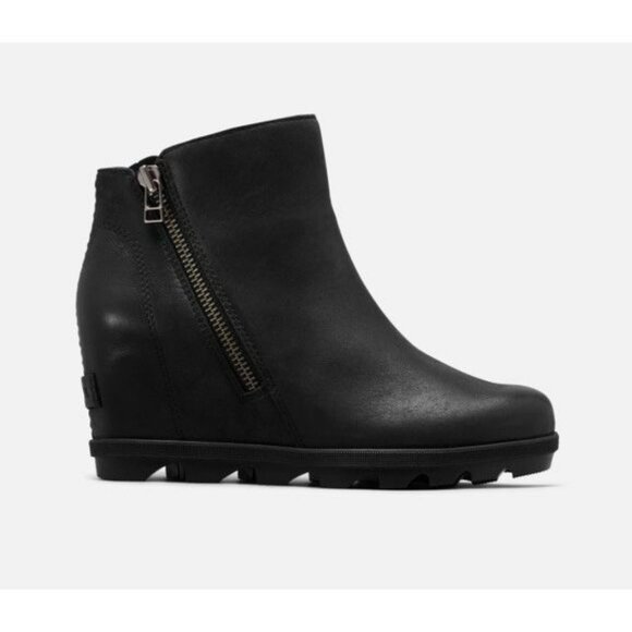 Sorel Joan Of Artic Wedge II ZIP Black Size 7.5 EUC - Picture 1 of 7